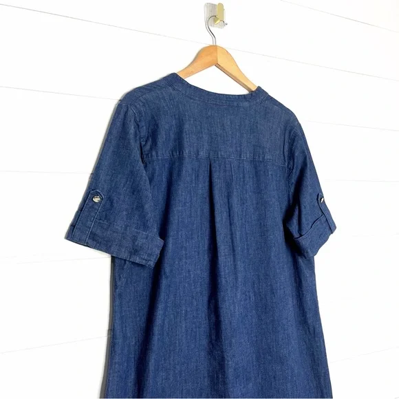 Anne Klein Women’s Zipper Denim Shift Dress Plus Size 1X - Picture 7 of 10